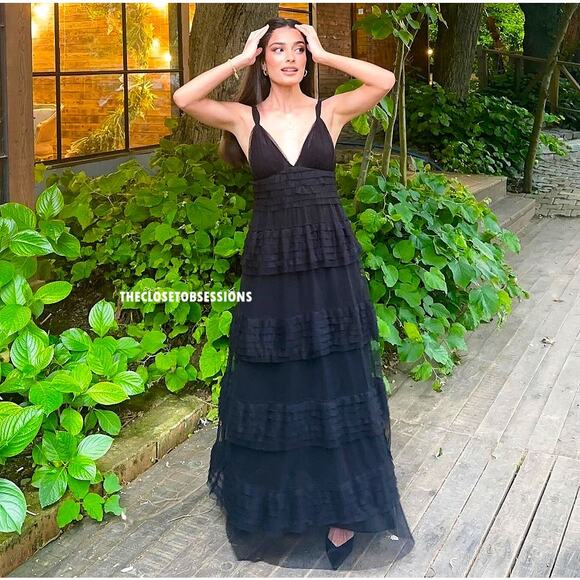 RARE!!! ZARA Ruffled Maxi Dress NWT - Picture 1 of 16